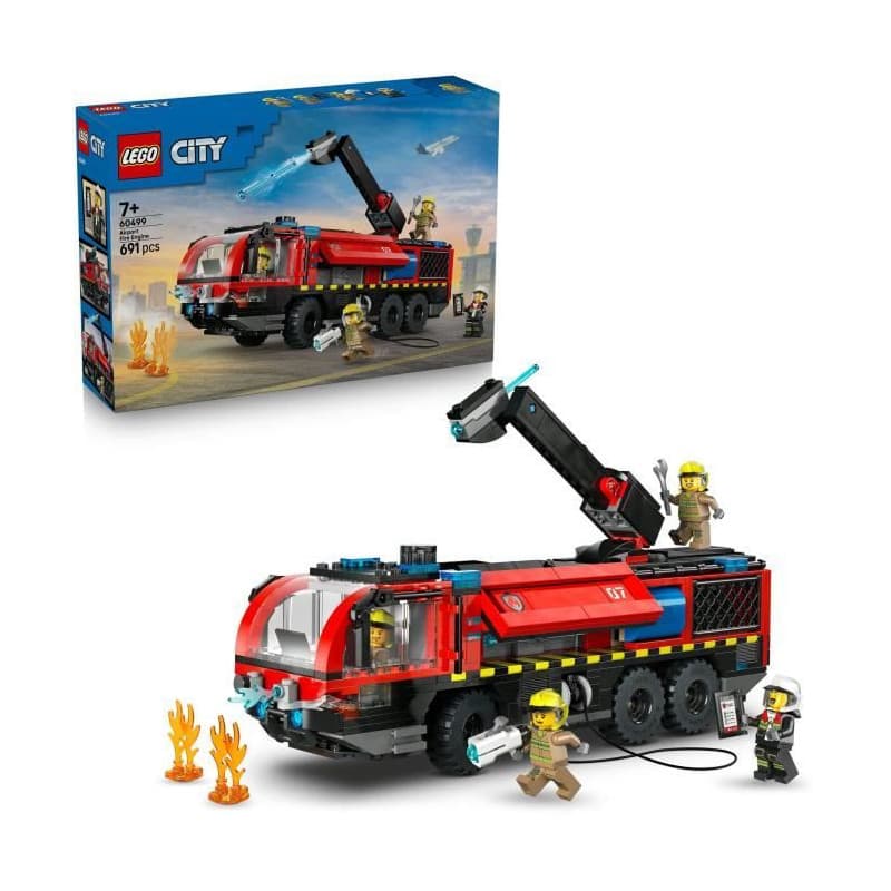 LEGO City - Camion de Pompiers de l'Aéroport avec Minifigurines