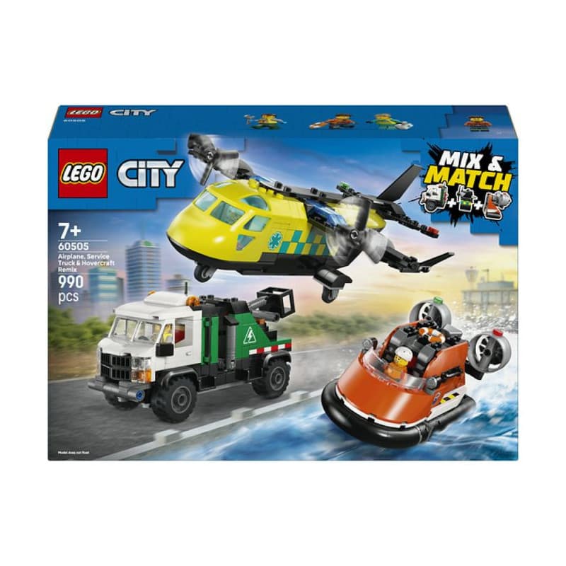 LEGO City 3-en-1 : Avion, Camion d'Assistance et Aéroglisseur Modulables