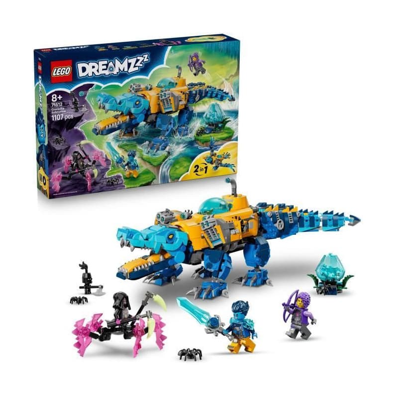LEGO DREAMZzz Sous-Marin Crocodile 2-en-1 avec Minifigurines