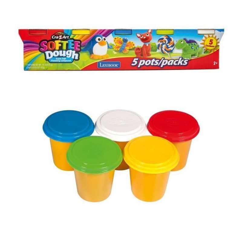 Coffret de 5 Pâtes à Modeler Softee - Couleurs Classiques par Crazart