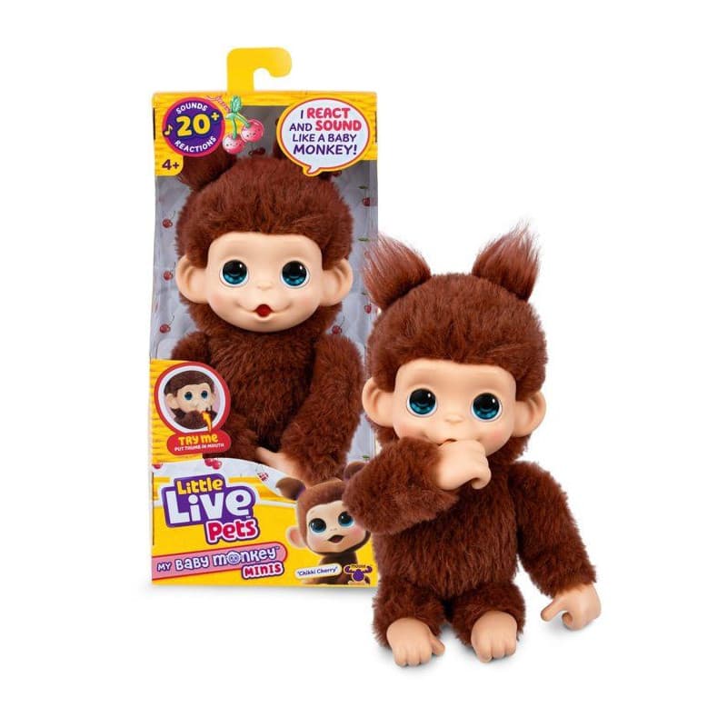 Peluche Interactif Mon Bébé Singe Marron - LITTLE LIVE PETS