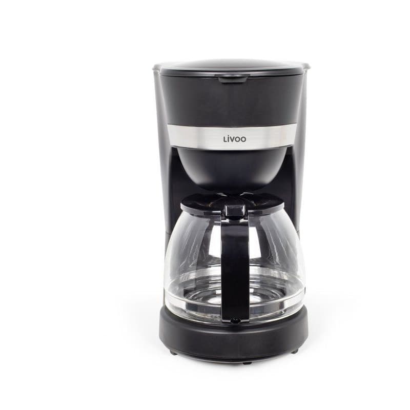 Cafetière Électrique LIVOO DOD200N - 750W, 1,25L, 10-12 Tasses - Noir Chic