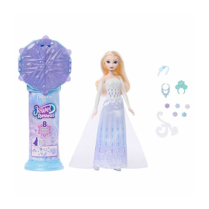 Poupée Jewel Reveal Elsa - La Reine des Neiges avec 8 surprises