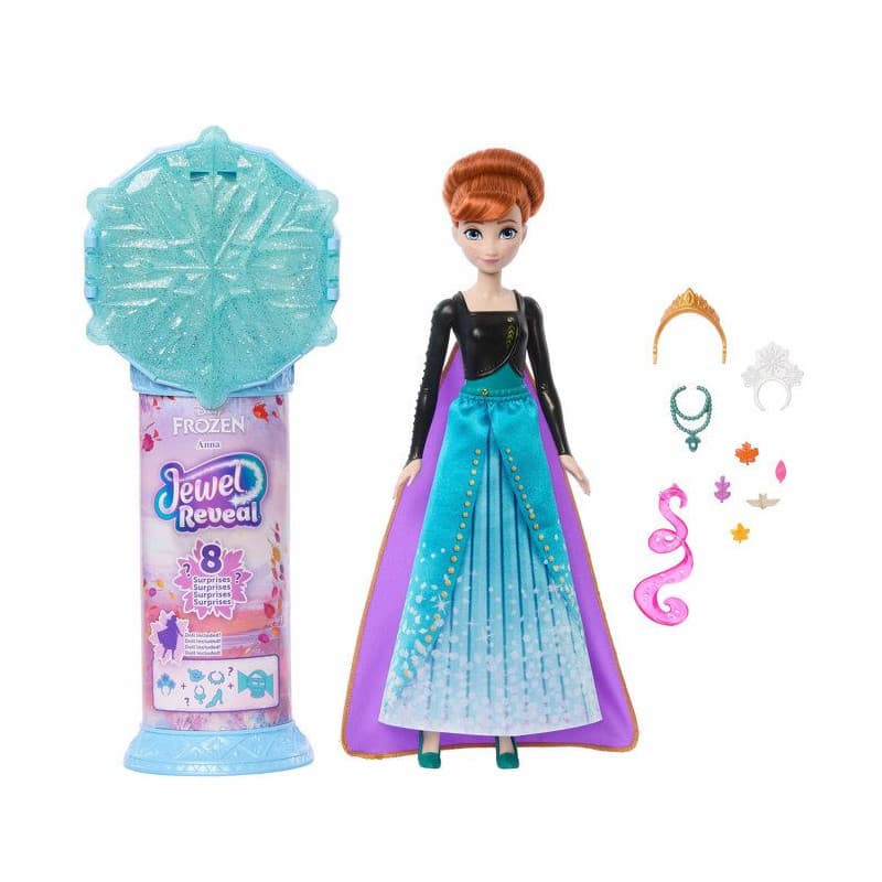 Poupée Jewel Reveal Anna - La Reine des Neiges avec 8 surprises