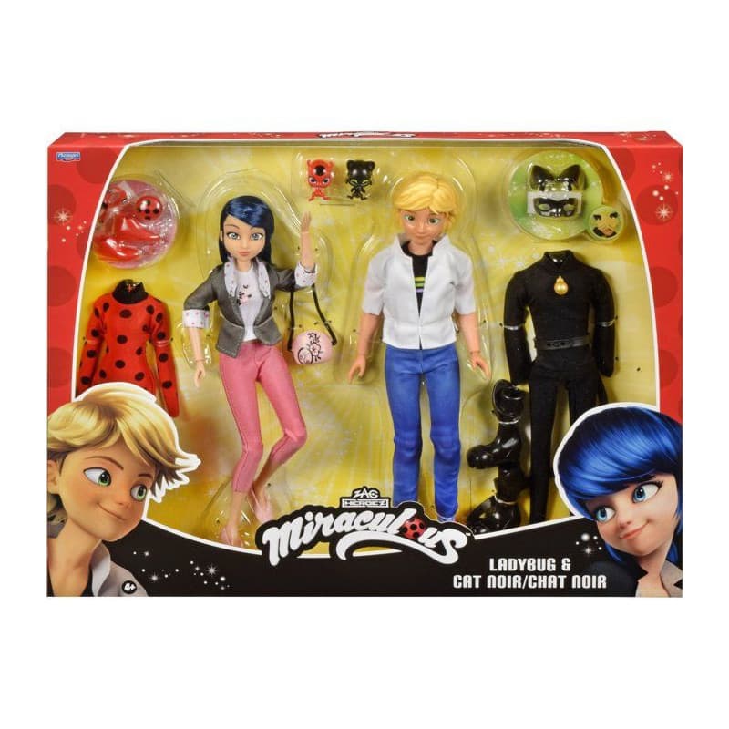 Pack de Figurines Marinette et Adrien - Miraculous avec Tenues et Accessoires
