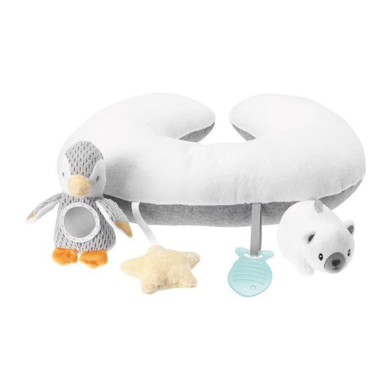 Coussin d'activités moelleux Tummy Time - NUBY - Gris et Blanc