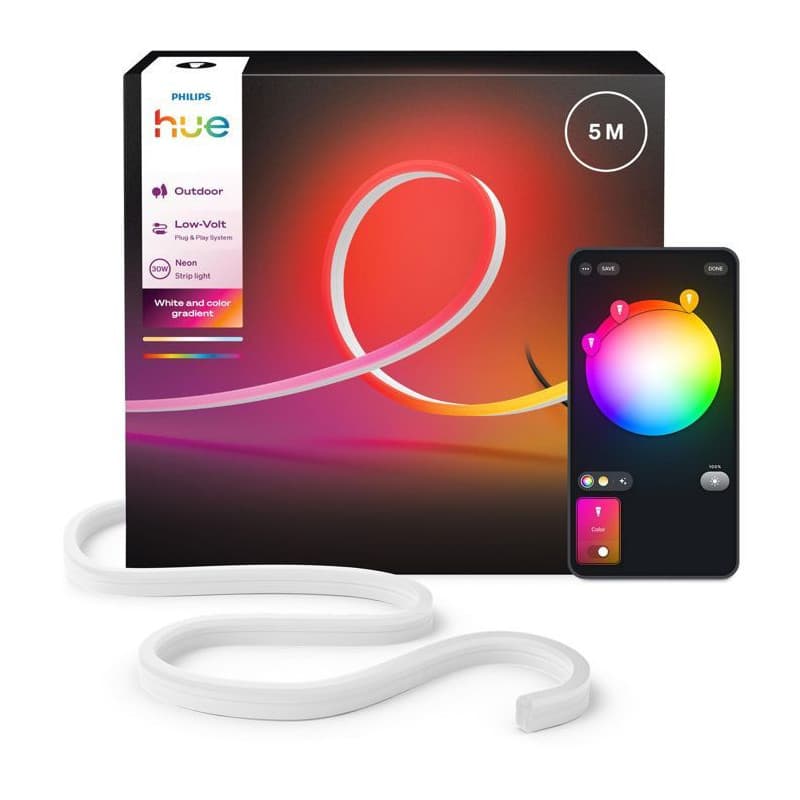 Ruban LED Philips Hue Neon Extérieur 5m - Ambiance Ajustable