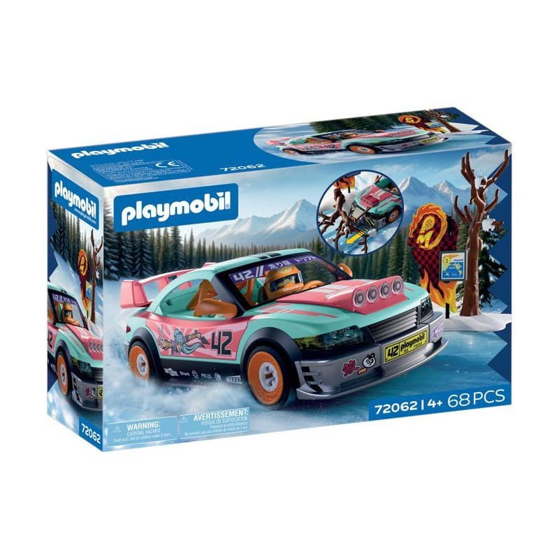 Voiture de Rallye Playmobil - Véhicule de Course 68 Pièces