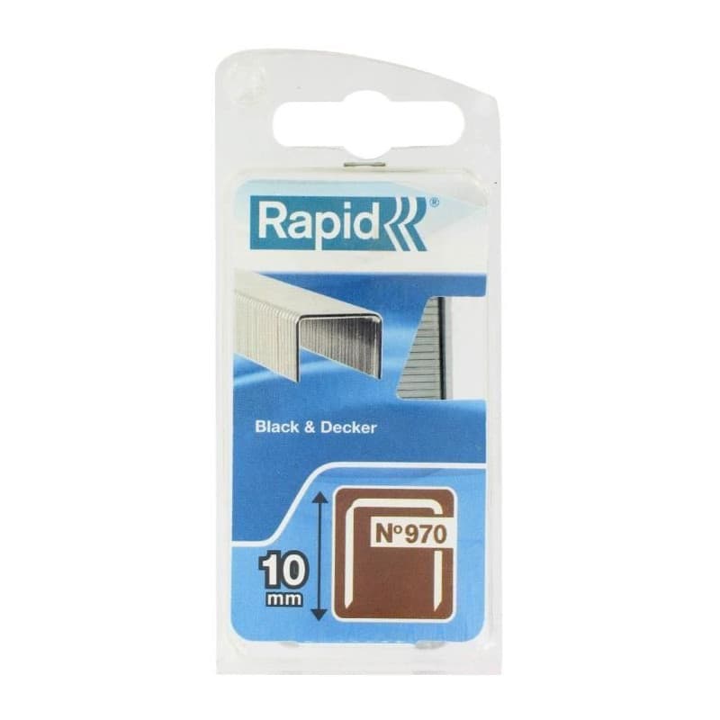 Agrafes galvanisées RAPID N°970 - 10 mm pour outils Black & Decker