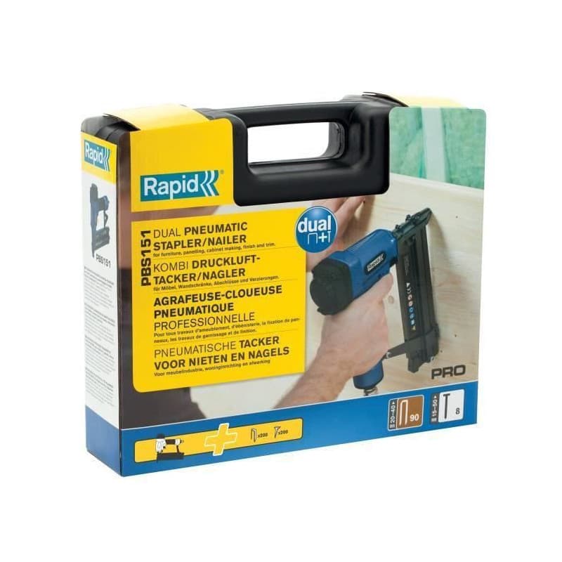 Agrafeuse Cloueuse Pneumatique RAPID PRO PBS151 - Polyvalente et Légère