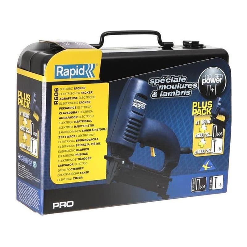 Agrafeuse Cloueuse Électrique RAPID R606 avec Coffret Inclus
