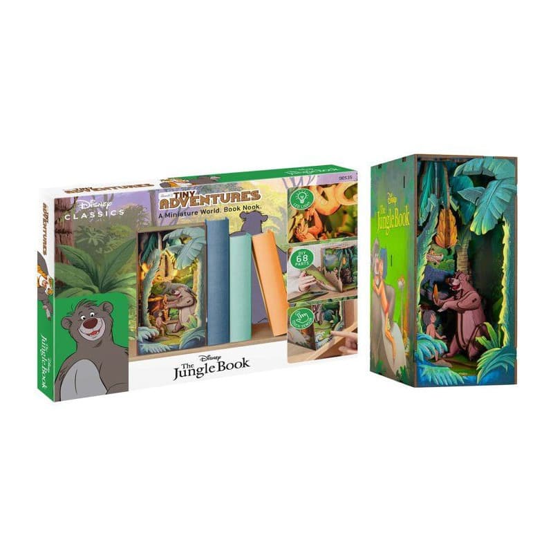 Kit DIY Maquette 3D Book Nook - Serre Livre Disney Le Livre de la Jungle avec LED