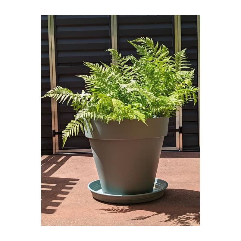 Pot de Fleurs Rond RIVIERA SOLEILLA en Plastique Recyclable - Vert Argile