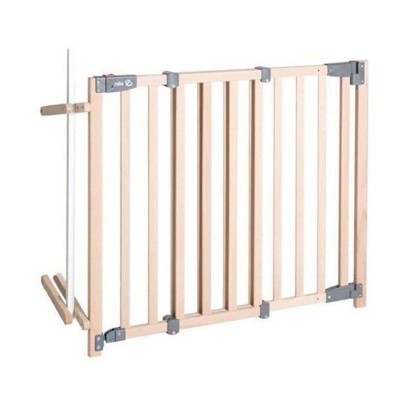 Barrière de Sécurité Bébé Safety Up en Bois Naturel - Ajustable 93.5 à 120.5 cm