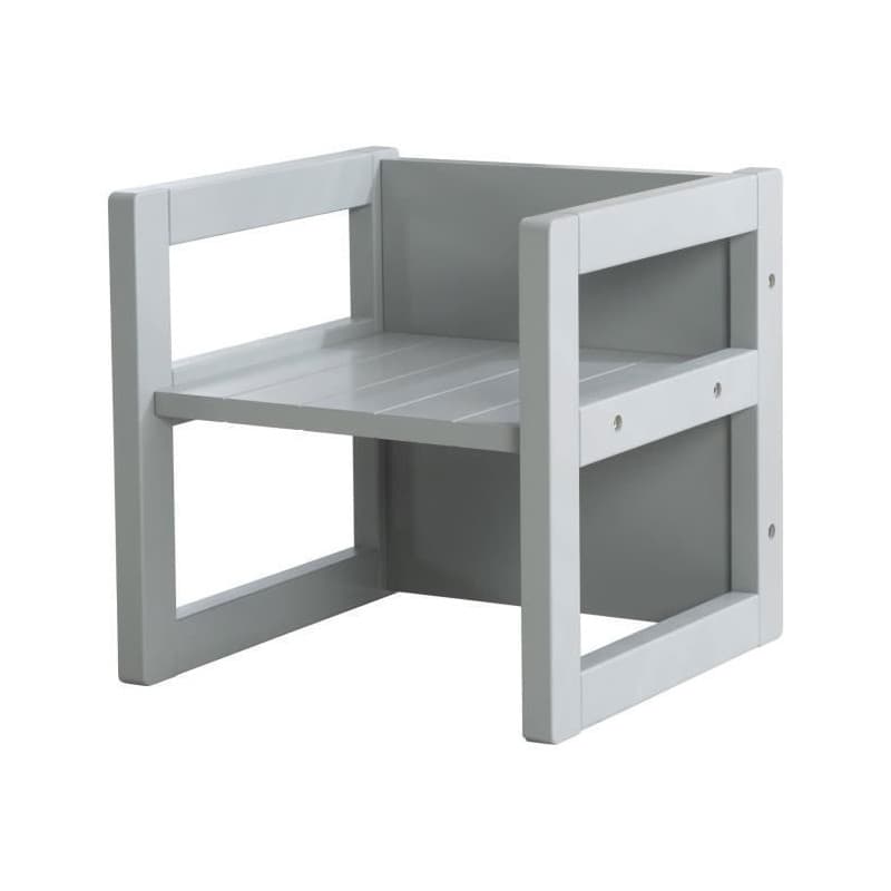 Tabouret évolutif pour enfant - 3 hauteurs - Style campagne - Gris