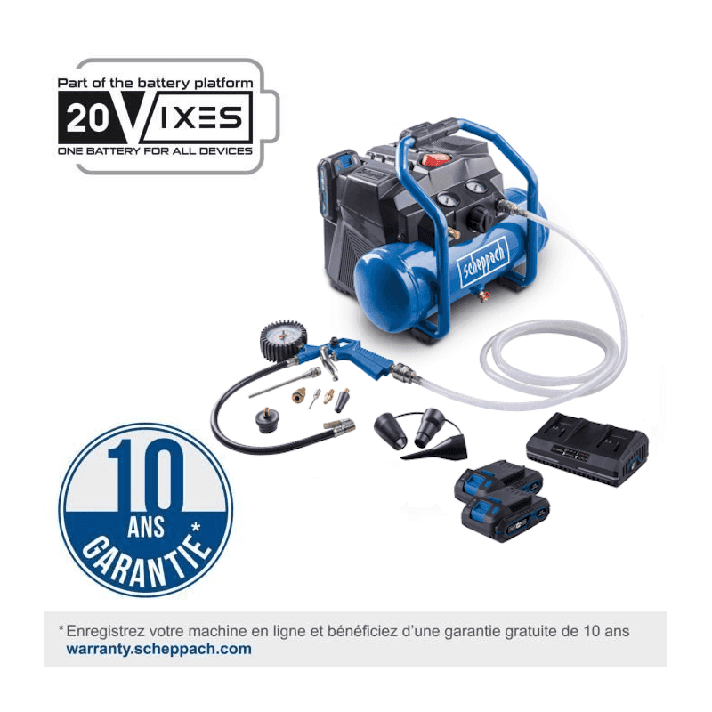 Compresseur sans fil C-ACT160/6-X avec batterie 2Ah et chargeur