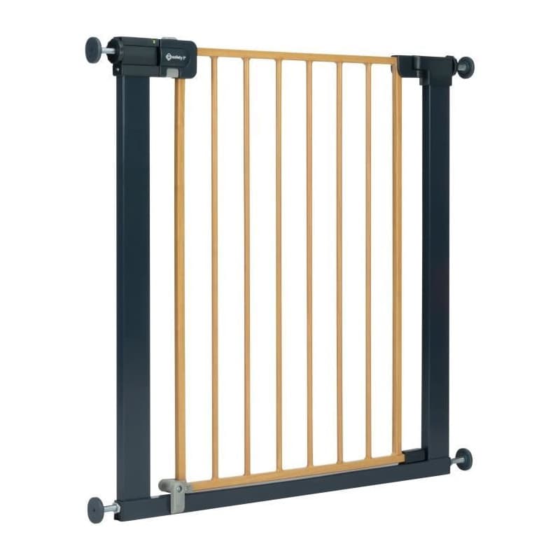 Barrière de Sécurité Enfant Easy Close Effet Bois - 73-80 cm