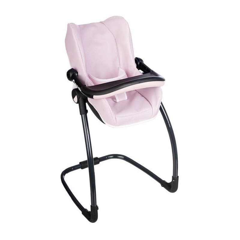 SMOBY Maxi Cosi 3 en 1 : Chaise Haute, Balancelle et Siège Auto Rose pour Poupon