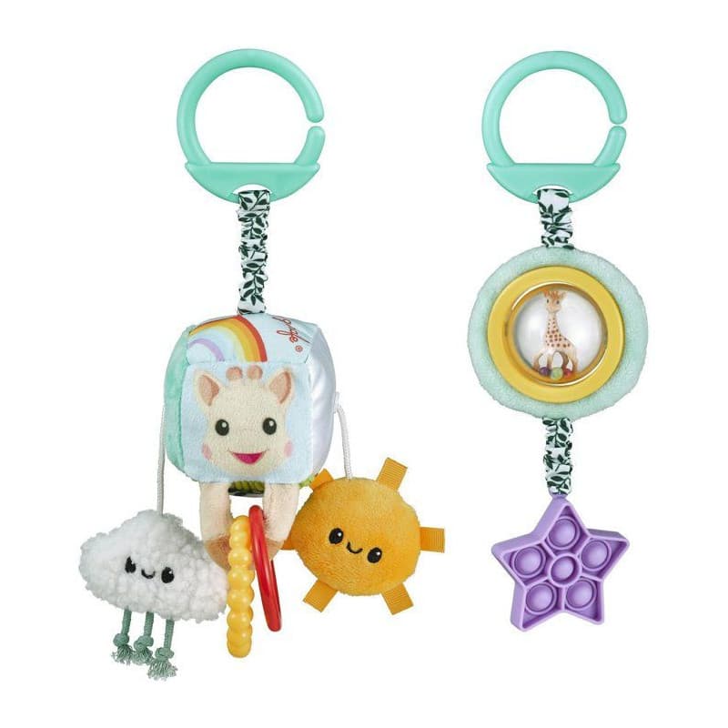 Duo de Jouets d'Éveil à Suspendre Sophie la Girafe - Multi-Activités Colorés