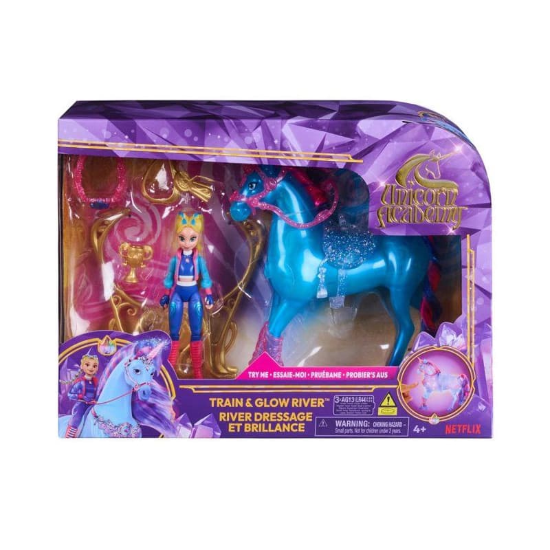 Coffret Magique Unicorn Academy avec Licorne River et Poupée Isabel