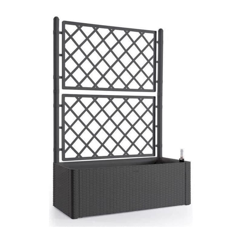 Bac à Fleurs Natural Deluxe avec Treillis - Anthracite 100x43x142 cm