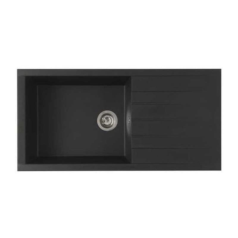 Evier à Encastrer CUBE SMC Noir Pailleté - 1 Bac 100x50 cm