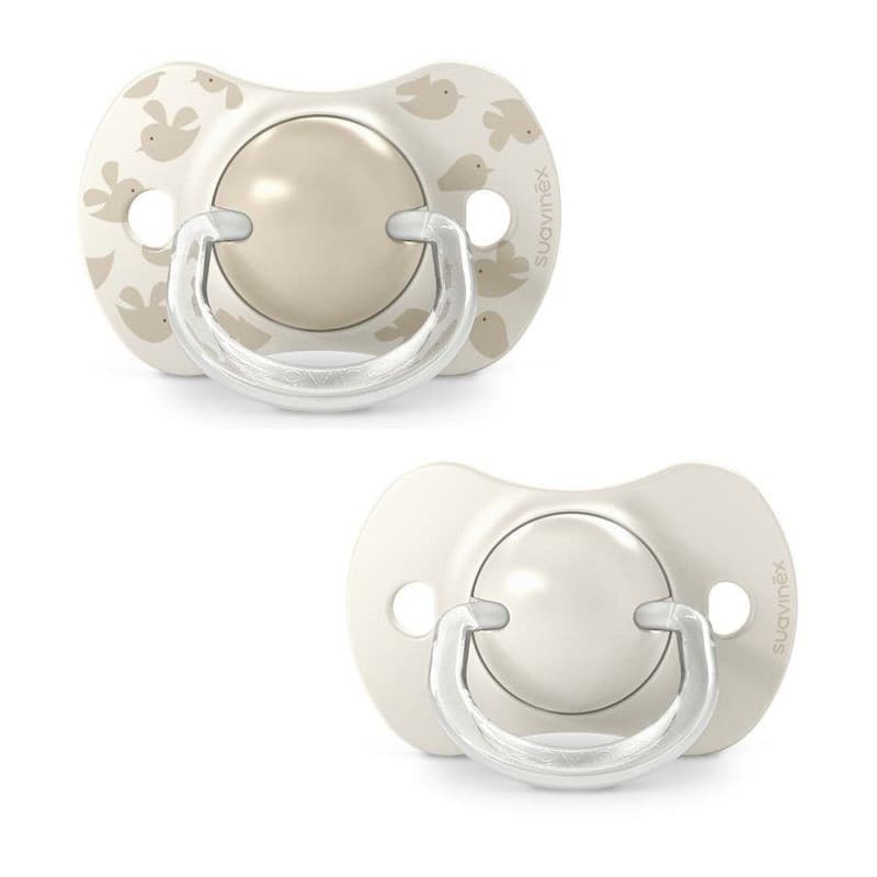 Lot de 2 sucettes symétriques Birdies - SUAVINEX - 6 à 18 mois - Beige