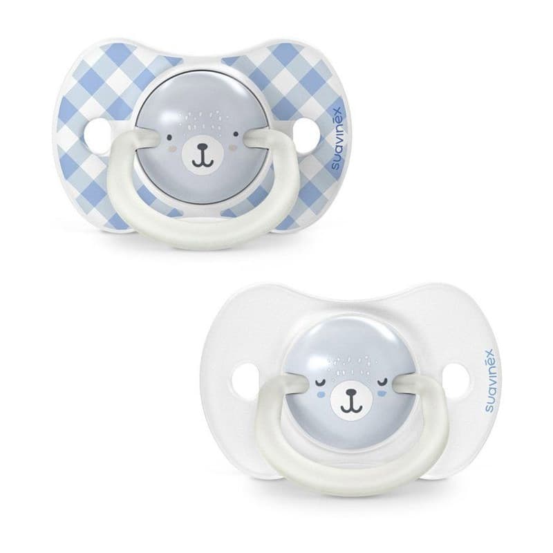 Lot de 2 sucettes symétriques Night&Day Wild&Free - SUAVINEX - 0 à 6 mois - Bleu