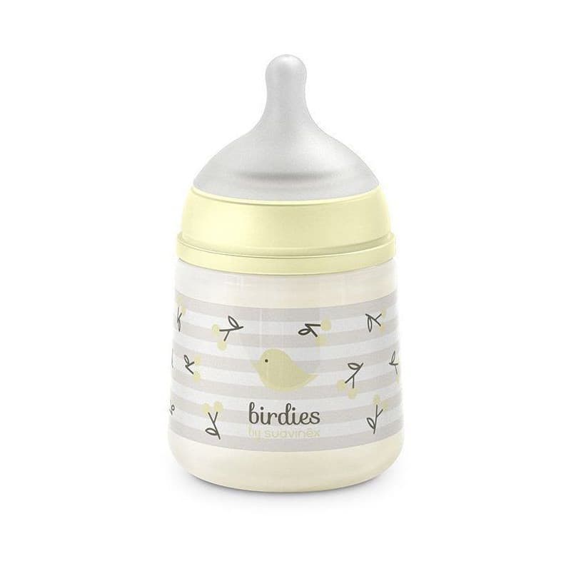 Biberon Suavinex Birdies 150 ml avec Tétine SX Pro S - Beige