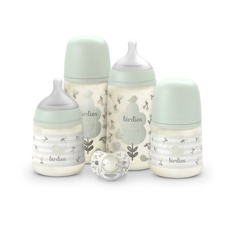 Coffret Biberons Nouveau-Né Birdies - SUAVINEX - 0 à 6 Mois - Vert