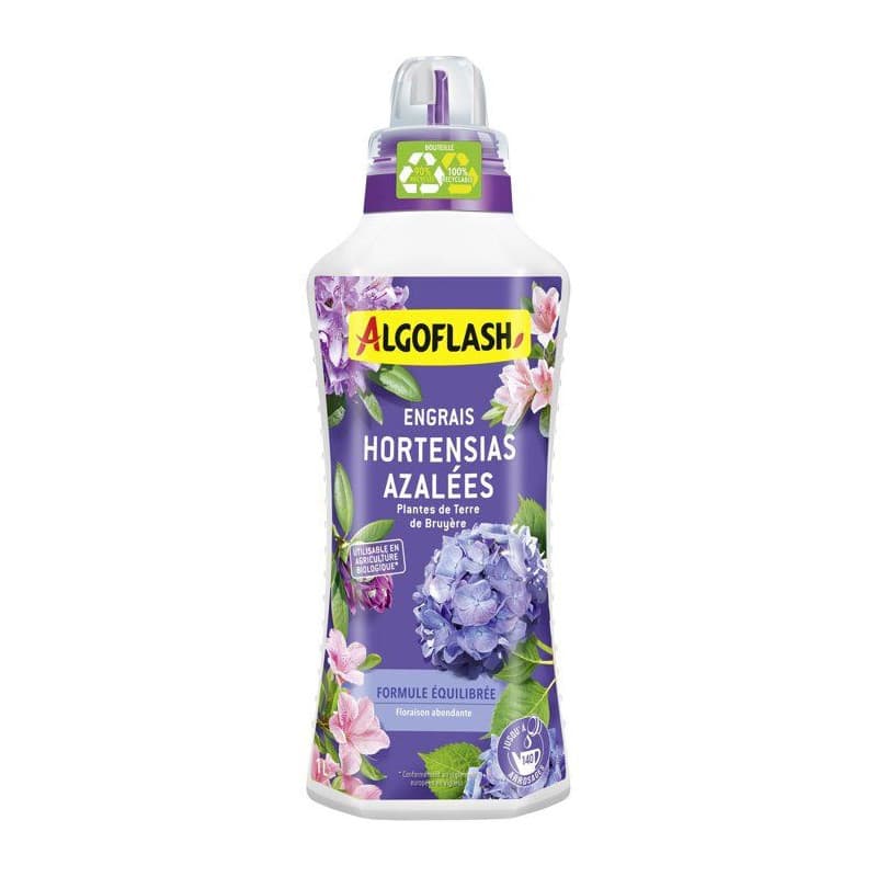 Engrais Spécial Hortensias ALGOFLASH - 1 L pour un Jardin Éclatant