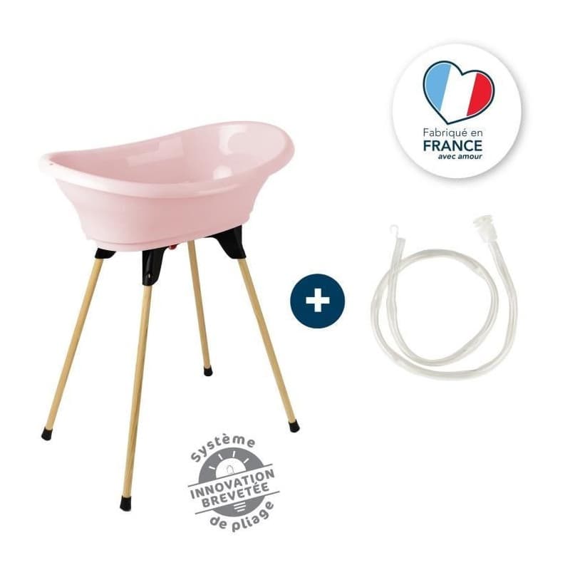 Kit Baignoire Vasco Rose Poudré - Confort et Praticité pour Bébé