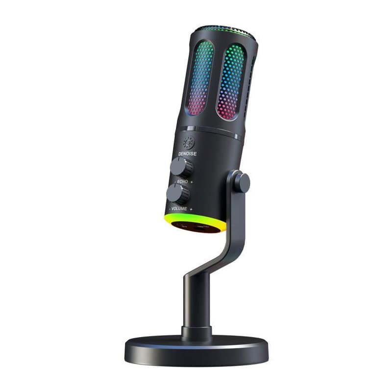 Microphone Gaming RGB K-MIC-NEON - Qualité Pro pour Streaming et Création de Contenu
