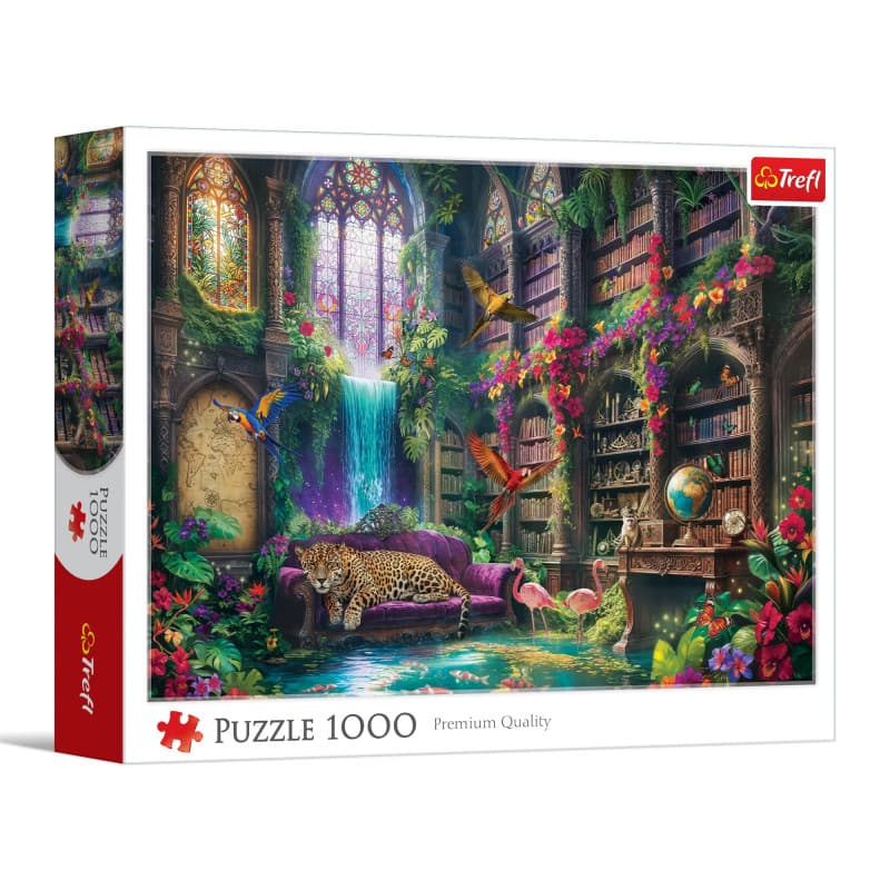 Trefl - Bibliothèque Magique - 1000 pièces - Puzzle à Monter soi-même, Divertissement créatif, Puzzle Classique pour Adultes et