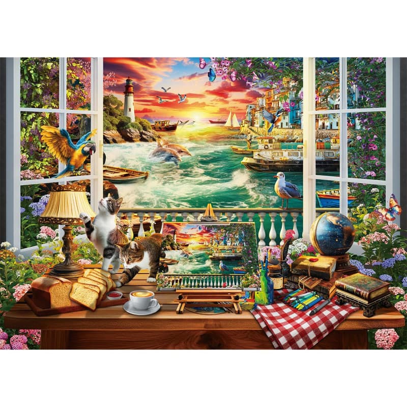 HUADADA Puzzle 1000 Pièces Puzzle 1000 Pièces Conte de Fées Adultes Devant La Fenêtre Puzzle Classique Cadeau