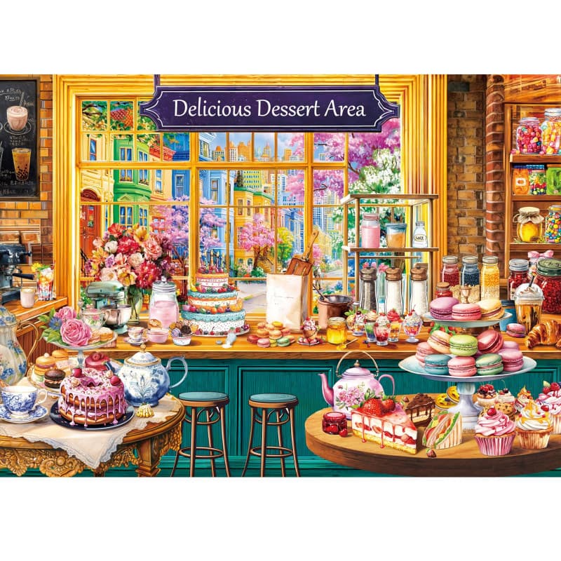 HUADADA Puzzle 1000 pièces Puzzle 1000 pièces Adulte Magasin de Desserts - Puzzle Classique Cadeau (Magasin de Desserts)
