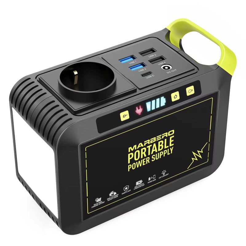 MARBERO Station Électrique Portable 24,000mAh Generateur Electrique Portable 88,8Wh Batterie Externe avec Prise 80W 220V USB C L