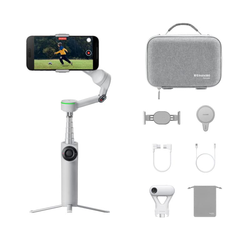 Insta360 Flow 2 Pro – Stabilisateur IA pour Smartphones (iPhone et Android) – Idéal pour Voyages, Vlogs et création – Pack créat