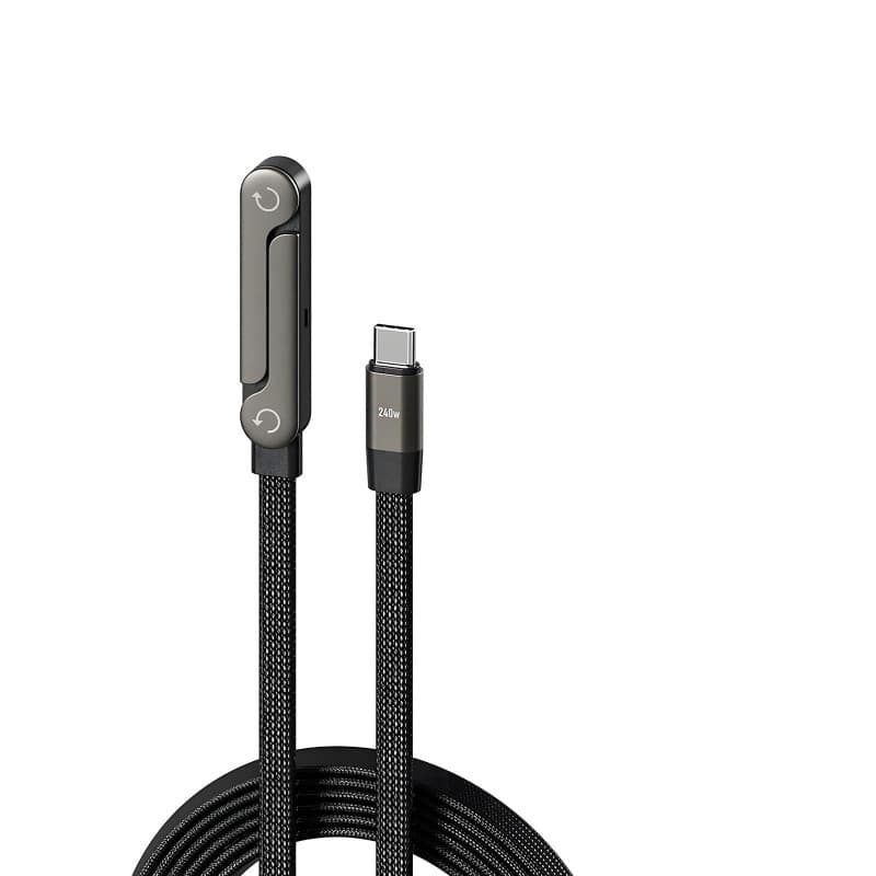 Câble de recharge invisible 2 en 1, cordon de recharge multiple avec support multi-angle réglable de type C, câble de recharge r