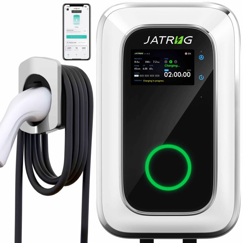 JATRHG S1 Borne de Recharge pour Véhicule Électrique 7kW 6M 32A Monophasé - Station de Charge Type 2 IEC 62196-2 - Chargeur Rapi