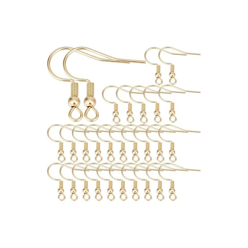 SUNNYCLUE 1 boîte de 150 crochets de boucles d'oreilles plaqués or véritable 18 carats crochets de boucles d'oreilles français c