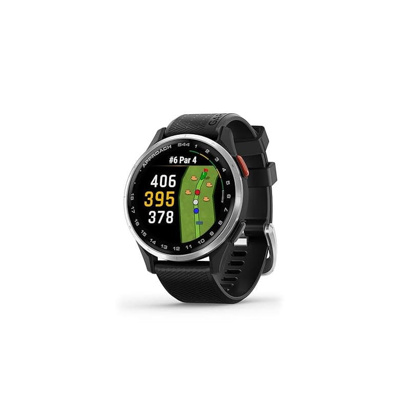 Garmin Approach® S44 Essential Golf GPS Smartwatch Écran AMOLED Fonctionnalités sur Le Terrain Lunette en Aluminium argenté avec