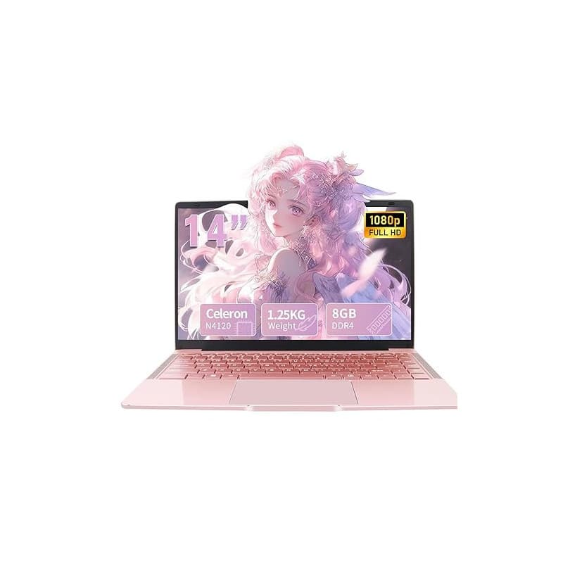 LONGEVINCE Ordinateur Portable 14 Pouces, 8 Go de RAM, DDR4, Ultrabook, IPS 1920 x 1080, Celeron N4120,sous, avec Protection de