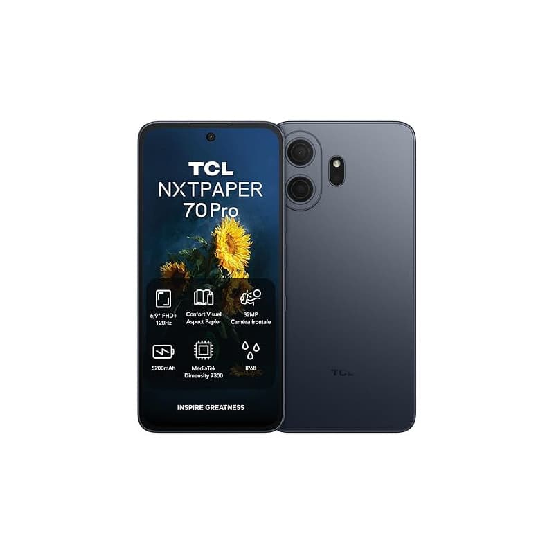 TCL Smartphone Android NXTPAPER 70 Pro 5G, doté de l'écran NXTPAPER 4.0 de 6,9" FHD+ 120 Hz, Appareil Photo Principal 50 MP OIS,