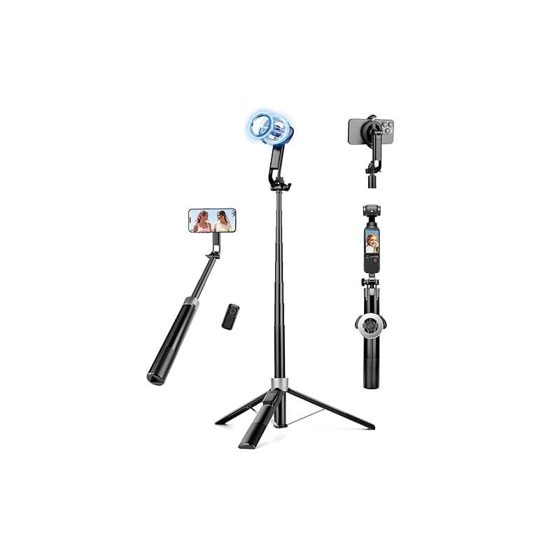 Victiv 178cm Magnétique Trépied Smartphone, Trépied Téléphone en Aluminium Compatible avec iPhone 17/16/15/14 Pro Max Mag-Safe,