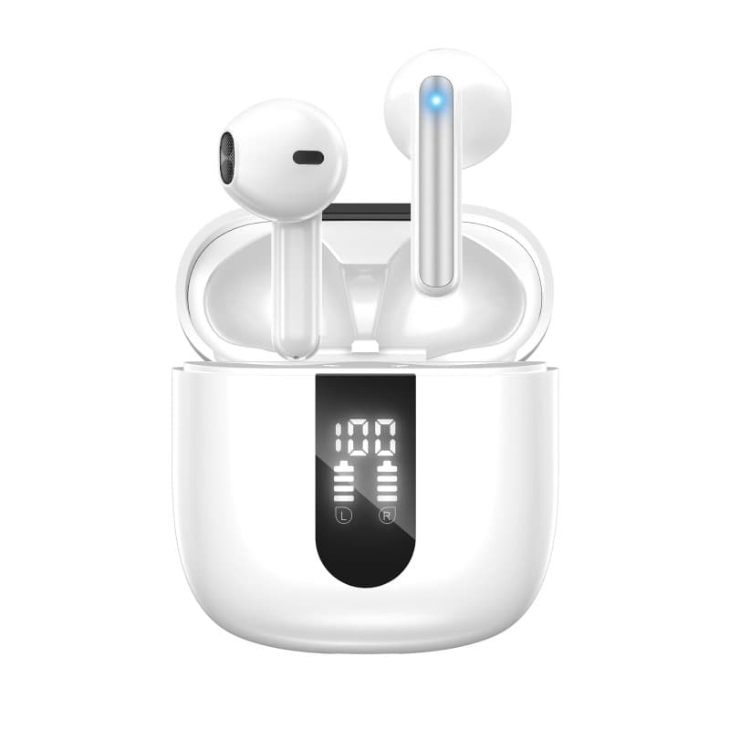 JBES Ecouteurs Bluetooth sans Fil, Écouteurs sans Fil Bluetooth 5.4, 6 Micro ENC Anti Bruit, Basses Puissantes, 60H de Lecture,
