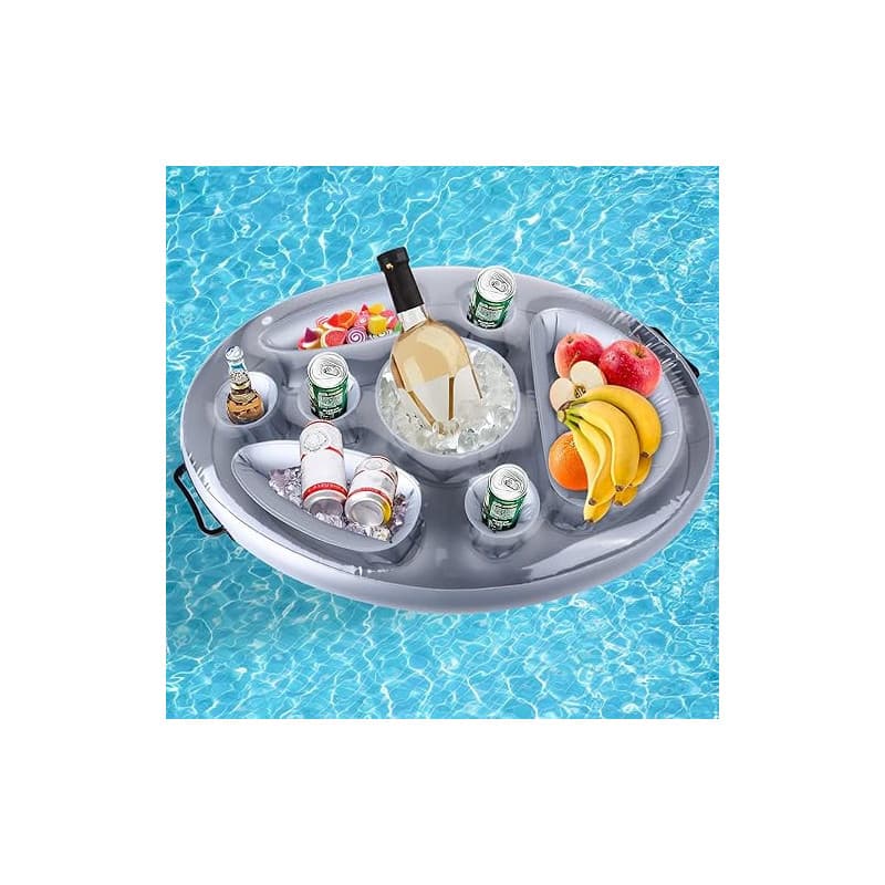 Ulikey Gonflable Porte-Boissons Bar Flottant, Jus de Bière Plateau de Boissons Salade de Fruits Buffet Serveur Grande Capacité p