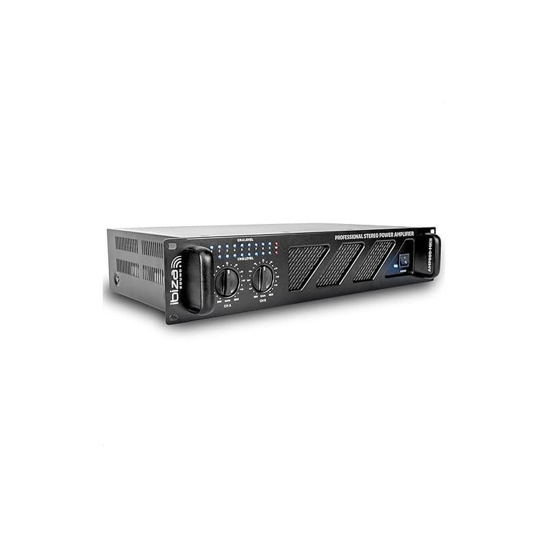 Ibiza AMP800-MKII Amplificateur Sono Professionnel 2x600W – Amplificateur de Puissance Stéréo Rackable 19” avec Entrées RCA/Jack