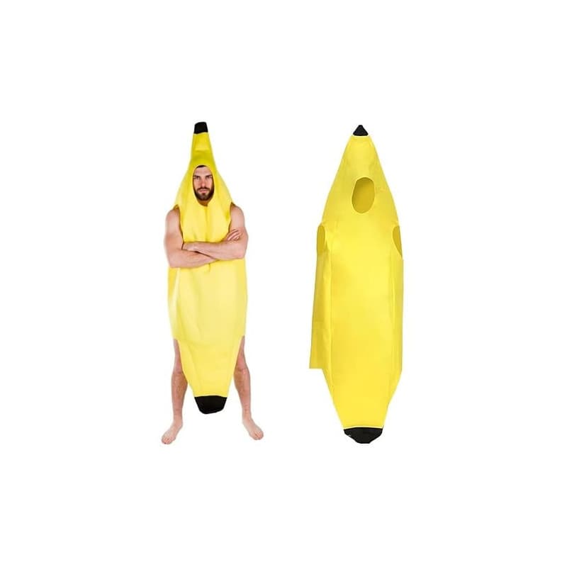 EYWILYWI Costume de banane jaune hilarant pour adulte, léger et confortable, tenue unisexe pour Halloween, fêtes, carnavals, Noë