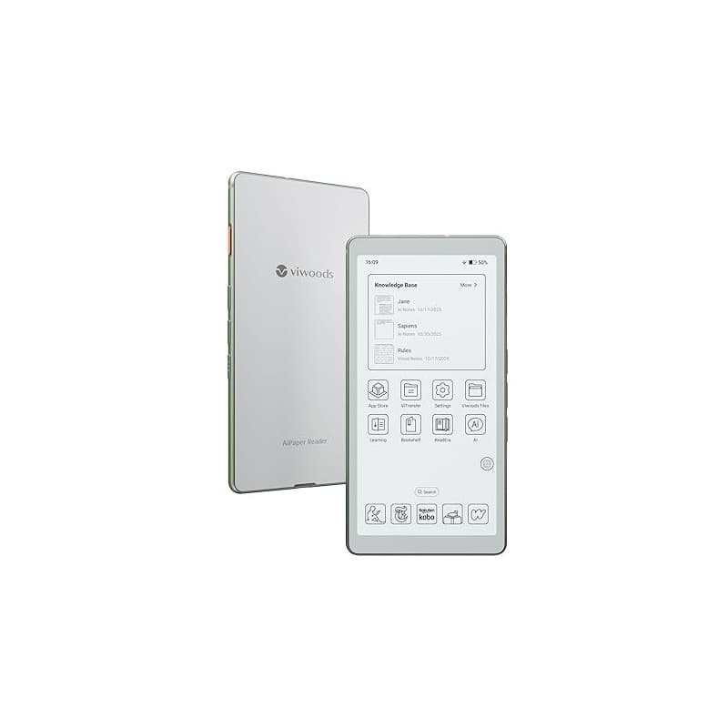 VIWOODS 6,13’’ Carta 1300 AiPaper Reader avec connectivité 4G, liseuse E Ink Ultra-Fine et légère, intégration IA, 300 PPI, lumi